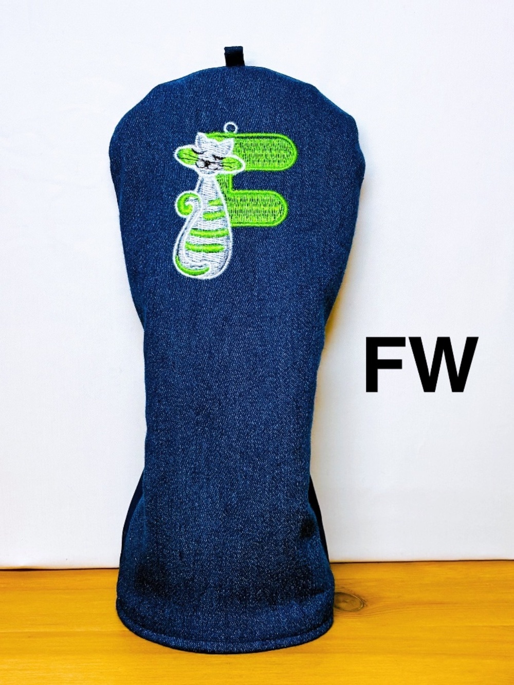 Golf Fairway wood Head Cover Denim Jeans Handmade By Shizu